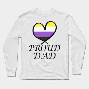 Proud Dad LGBT Gay Pride Month Nonbinary Flag Long Sleeve T-Shirt